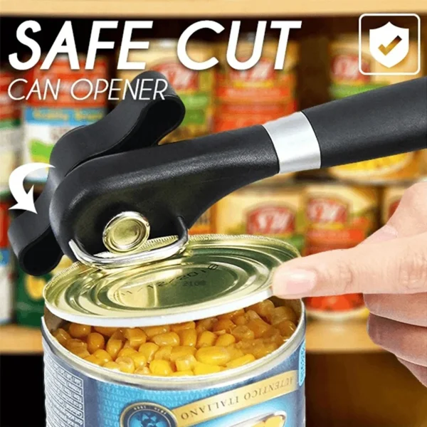 Multifunctional Stainless Steel Can Opener – Smooth Edge, Safe Side Cut