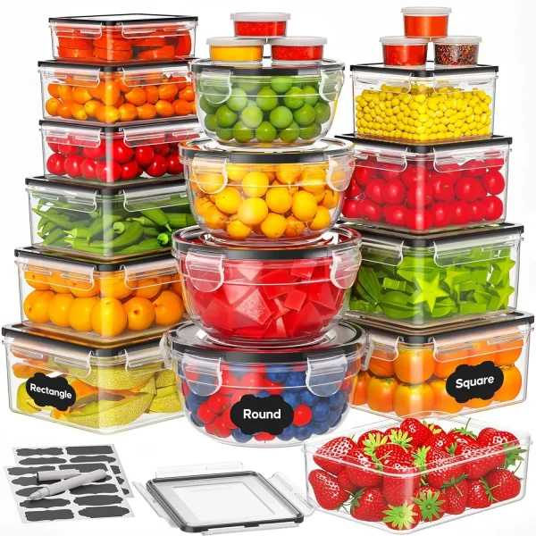 42-Piece Food Storage Container Set – BPA-Free, Leakproof Lids