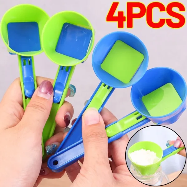 Sliding Funnel Spoon Set for Protein & Coffee (4pcs)