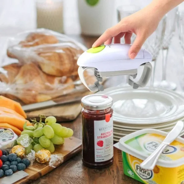 Electric Can Opener Smooth Edge Practical Automatic Jar Bottle Openers Double Ear Can Opener Kitchen Glass Can Opener