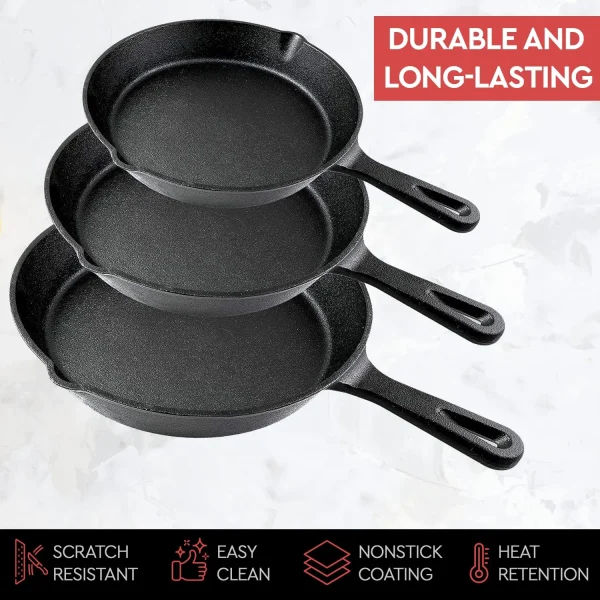 3-Piece Non-Stick Frying Pan Set – Steel Saucepan, Random Color