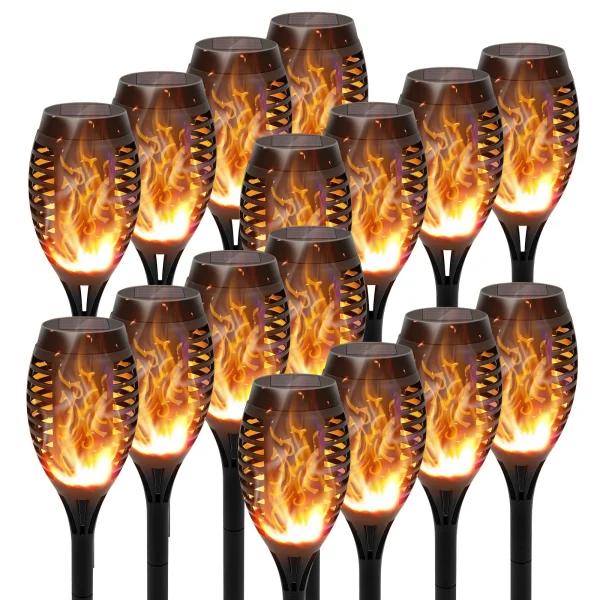 LED Solar Torch Lights – Flickering Flame (4–12pcs)