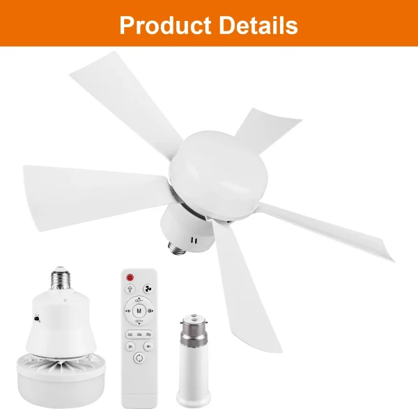 Ceiling Socket Fan Light with Remote – LED & Speed Control