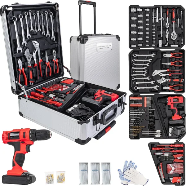 346-Piece Tool Kit – 18V Cordless Drill & DIY Tools