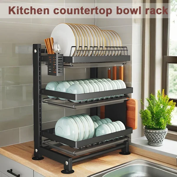 Multifunction Dish Drying Rack – Chopping Board & Utensil Holder